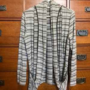 Grey and cream striped cardigan